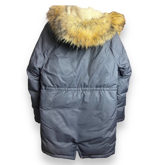 Crewcuts Boys 16 FISHTAIL PARKA Down Filled Jacket Sherpa Hood | Navy Blue F4506 - Picture 13 of 15